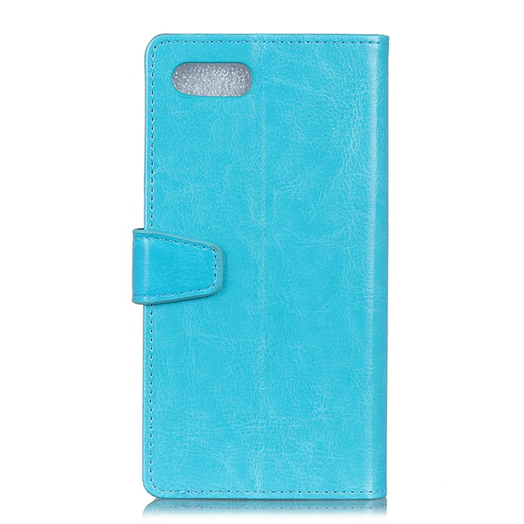 Crazy Horse Texture Wallet Stand Leather Mobile Phone Case for BlackBerry Key2 - Blue-2