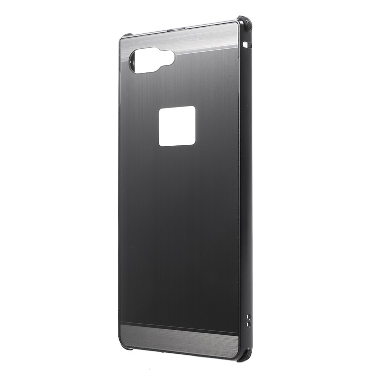 Electroplating Aluminium Alloy Bumper + Brushed PC Plate Drop-proof Phone Case for BlackBerry Key2 - Grey-2