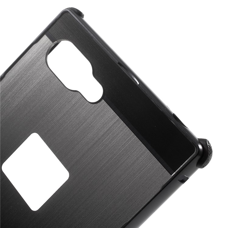 Electroplating Aluminium Alloy Bumper + Brushed PC Plate Drop-proof Phone Case for BlackBerry Key2 - Grey-5
