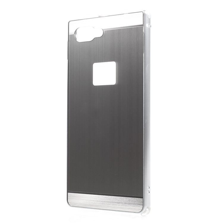 Electroplating Aluminium Alloy Bumper + Brushed PC Plate Drop-proof Cover for BlackBerry Key2 - Silver-2
