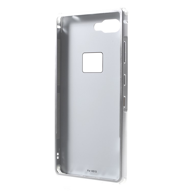 Electroplating Aluminium Alloy Bumper + Brushed PC Plate Drop-proof Cover for BlackBerry Key2 - Silver-3
