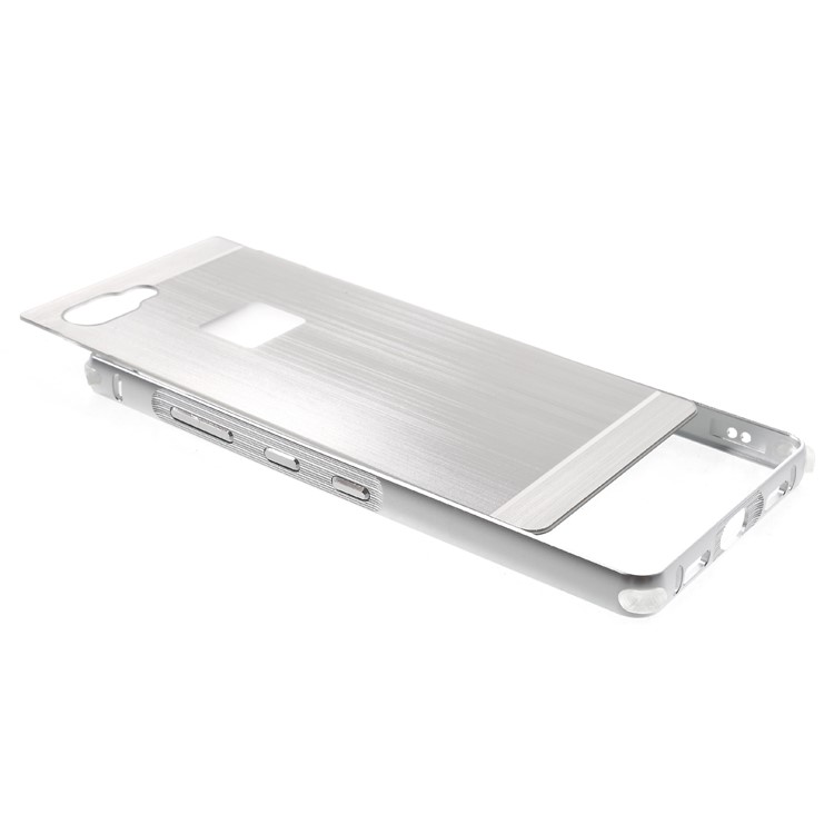 Electroplating Aluminium Alloy Bumper + Brushed PC Plate Drop-proof Cover for BlackBerry Key2 - Silver-4