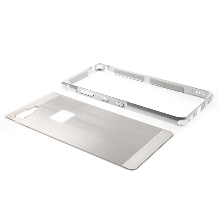 Electroplating Aluminium Alloy Bumper + Brushed PC Plate Drop-proof Cover for BlackBerry Key2 - Silver-5