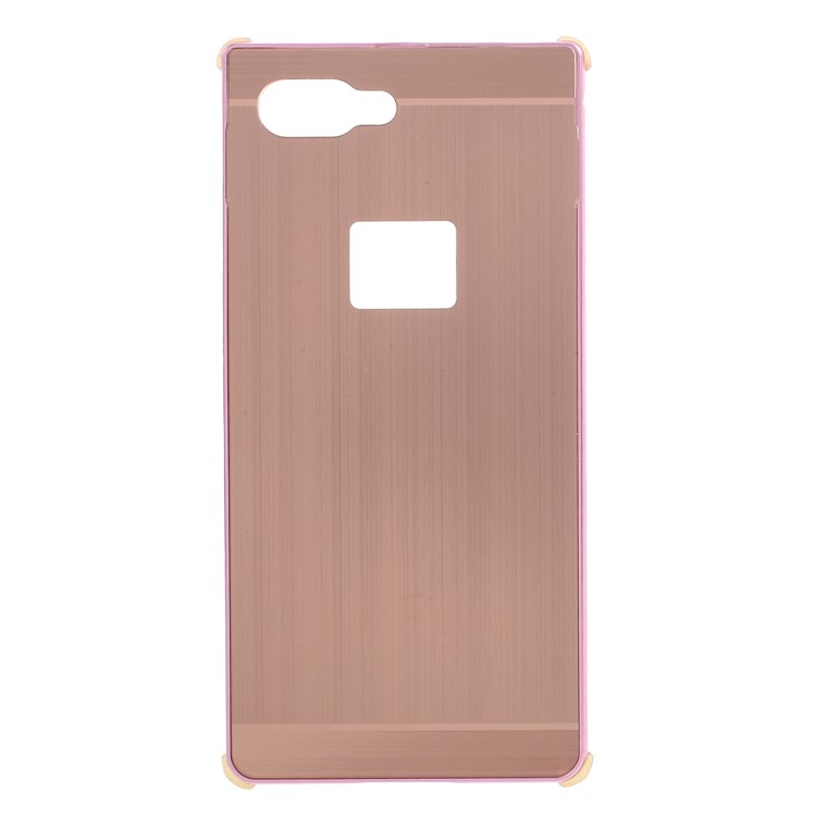Electroplating Aluminium Alloy Bumper + Brushed PC Plate Drop-proof Shell for BlackBerry Key2 - Rose Gold-1