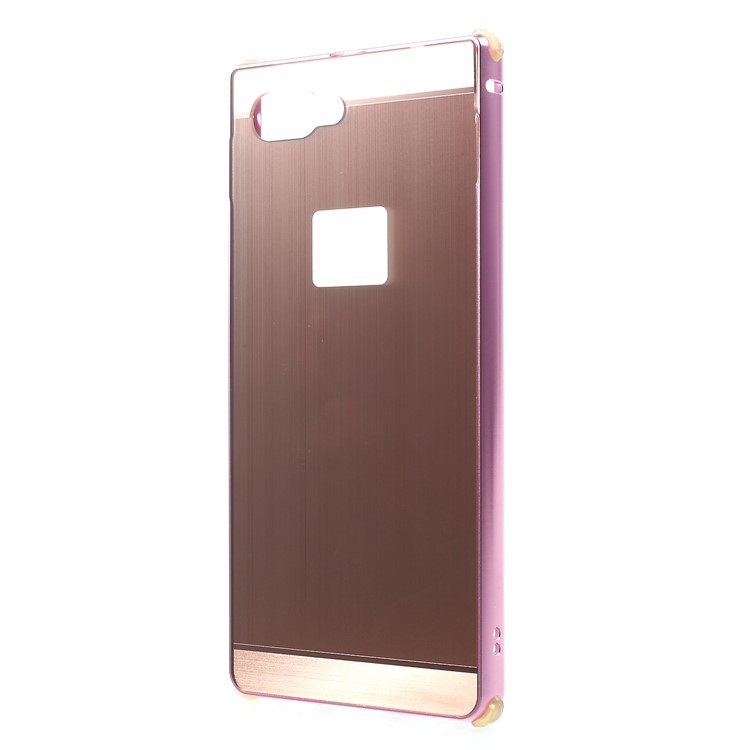 Electroplating Aluminium Alloy Bumper + Brushed PC Plate Drop-proof Shell for BlackBerry Key2 - Rose Gold-2
