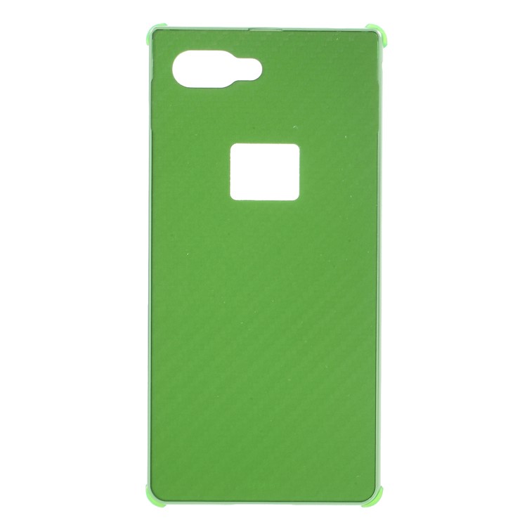 Carbon Fiber PC Plate + Metal Bumper Drop-proof Case Cover Shell for BlackBerry Key2 - Green-1