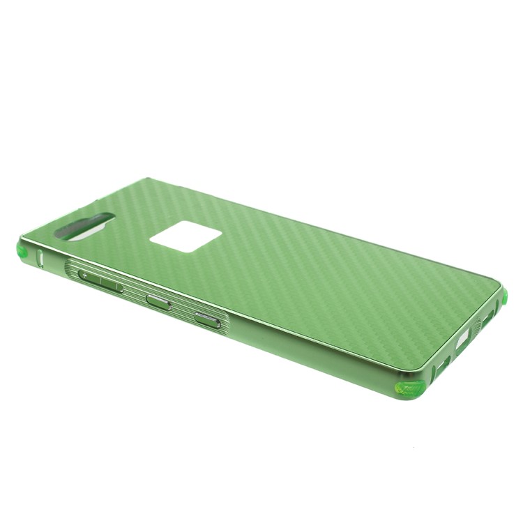 Carbon Fiber PC Plate + Metal Bumper Drop-proof Case Cover Shell for BlackBerry Key2 - Green-4