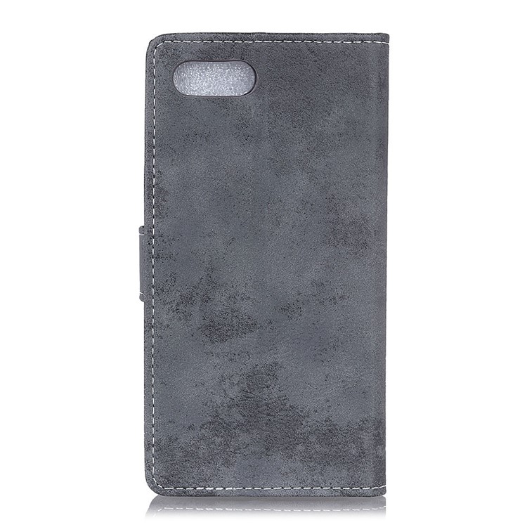 Vintage Style PU Leather Wallet Cover (Inner PC Case) for BlackBerry KEY2 LE - Grey-4