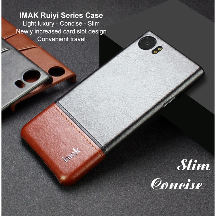 IMAK Ruiyi Series Leather Skin Plastic Phone Shell for BlackBerry Keyone/DTEK70-6