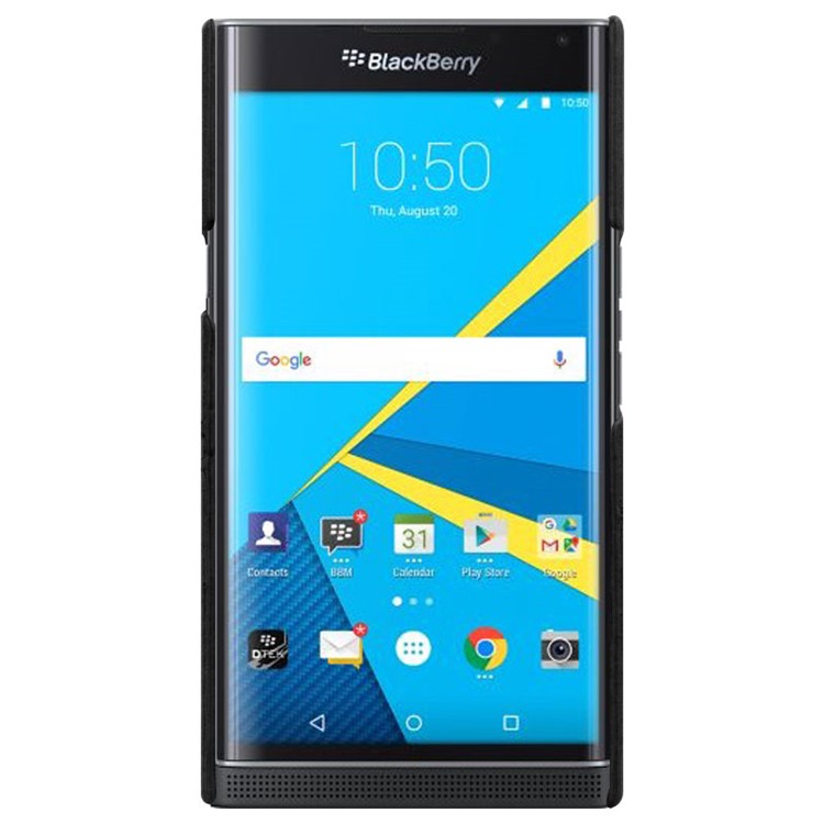 IMAK Ruiyi Series Leather Skin Plastic Phone Shell with Card Holder for BlackBerry Priv/Venice - Black-4