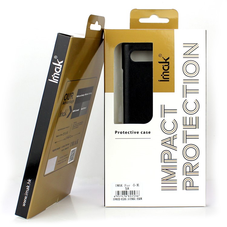 IMAK Ruiyi Series Leather Skin Plastic Phone Shell with Card Holder for BlackBerry Priv/Venice - Black-8
