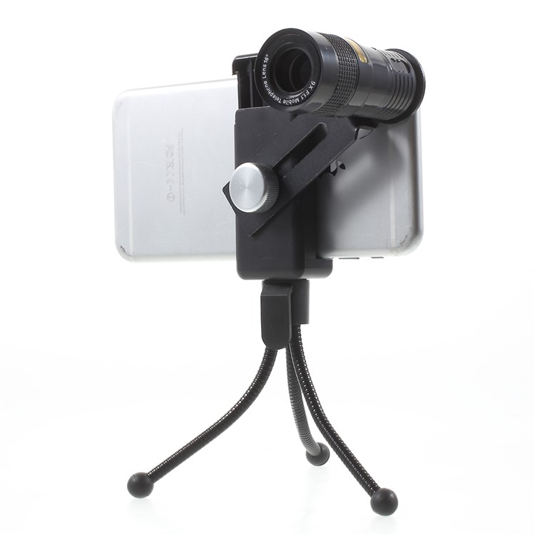 TY409 Universal 9X Wide-angle Lens + 9X Fisheye Lens + 9X Macro Lens + Clamp + Tripod Kit-3