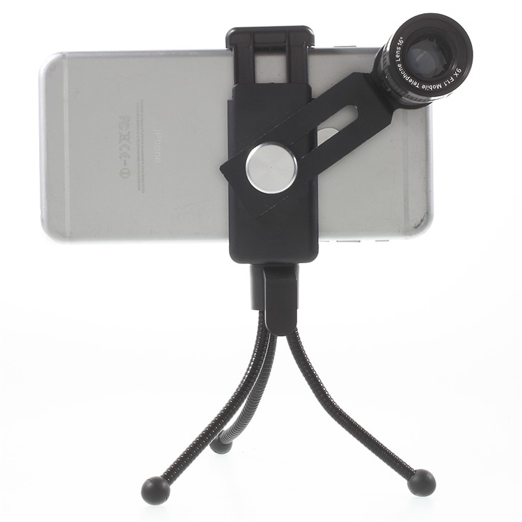 TY409 Universal 9X Wide-angle Lens + 9X Fisheye Lens + 9X Macro Lens + Clamp + Tripod Kit-4