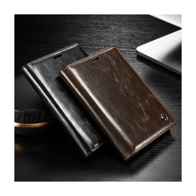 CASEME para BlackBerry Passport Silver Edition Bolsa de couro de couro de cera de óleo - preto-11