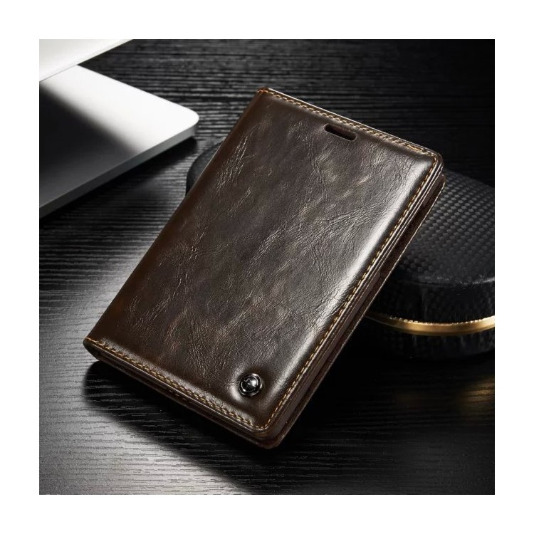 CASEME for BlackBerry Passport Silver Edition Oil Wax Leather Case Card Holder - Brown