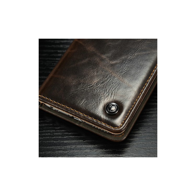 CASEME for BlackBerry Passport Silver Edition Oil Wax Leather Case Card Holder - Brown-11