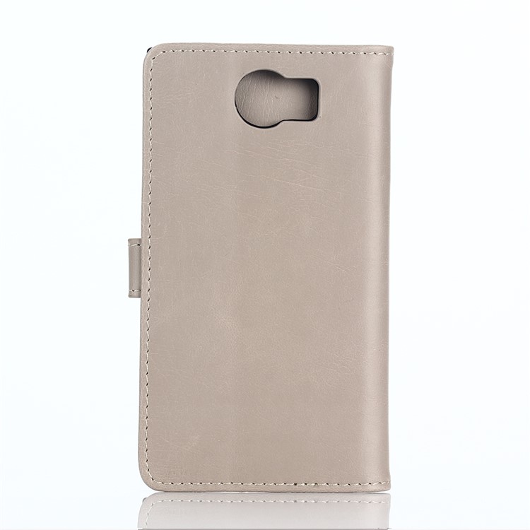 Retro Style Leather Cover Credit Card Holder for BlackBerry Priv - Grey-2