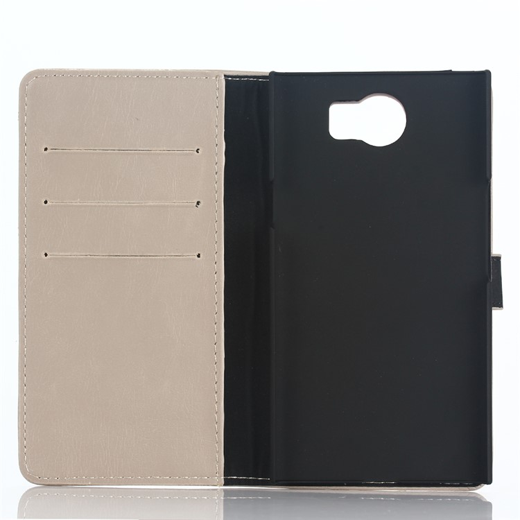 Retro Style Leather Cover Credit Card Holder for BlackBerry Priv - Grey-3