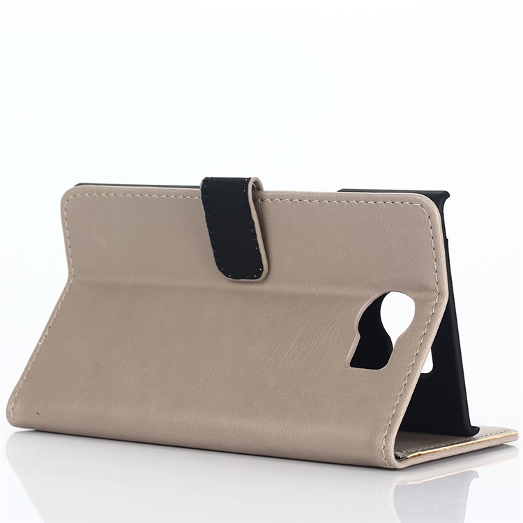 Retro Style Leather Cover Credit Card Holder for BlackBerry Priv - Grey-4