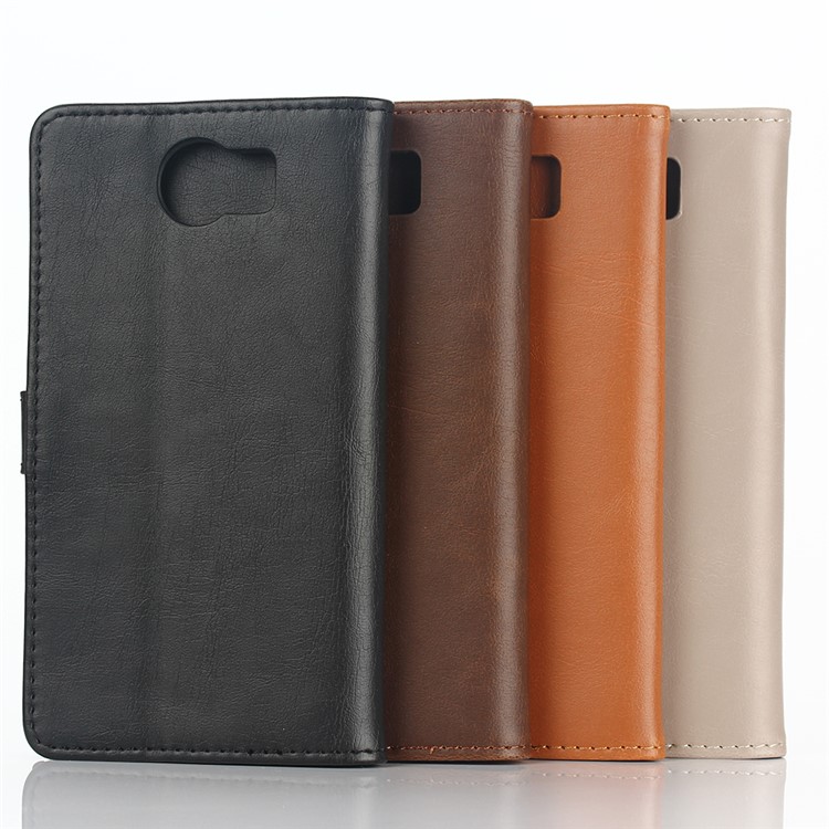 Retro Style Leather Cover Wallet Stand for BlackBerry Priv - Coffee-12