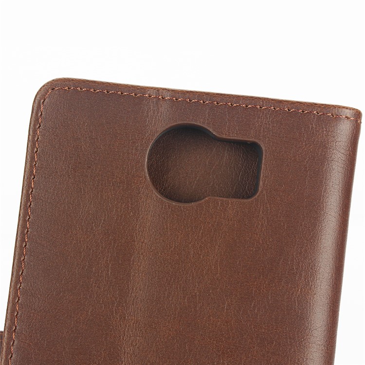 Retro Style Leather Cover Wallet Stand for BlackBerry Priv - Coffee-7