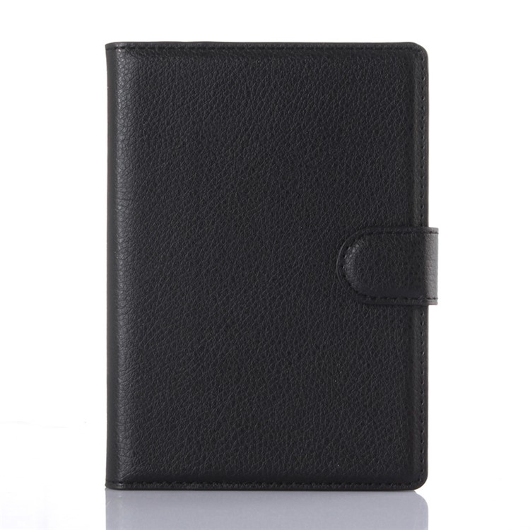 Litchi Leather Case Wallet Cover for BlackBerry Passport Silver Edition - Black-1