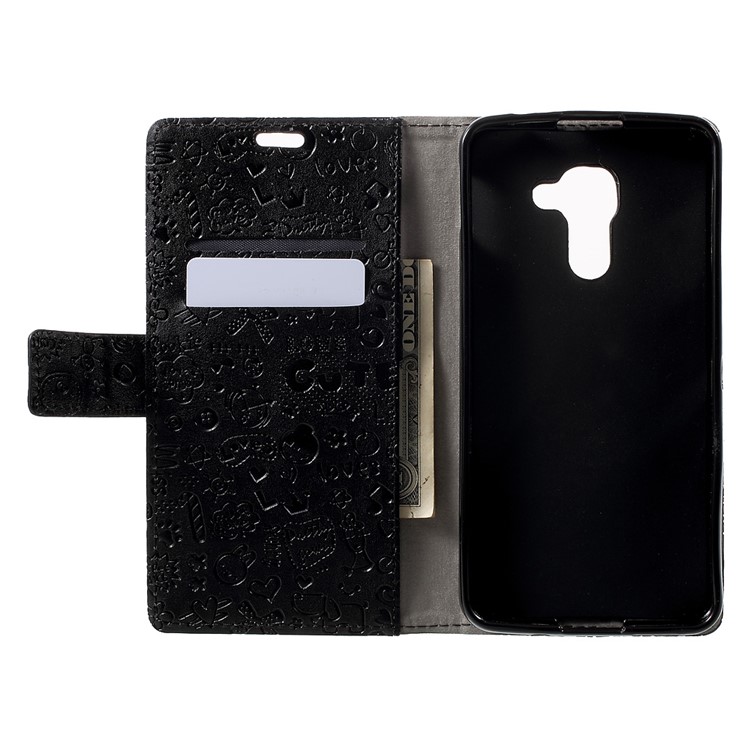 Cartoon Graffiti Leather Wallet Case for BlackBerry DTEK60 - Black-4
