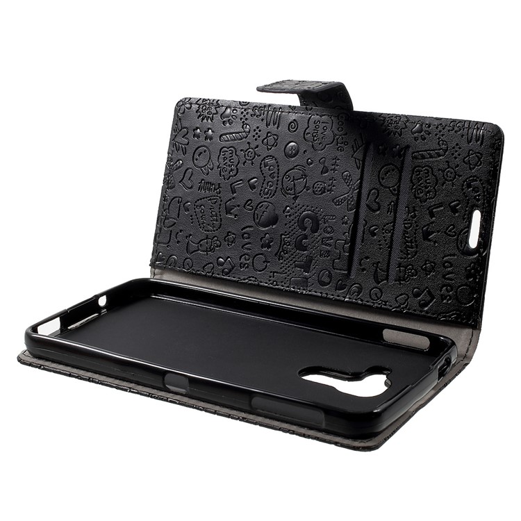 Cartoon Graffiti Leather Wallet Case for BlackBerry DTEK60 - Black-5