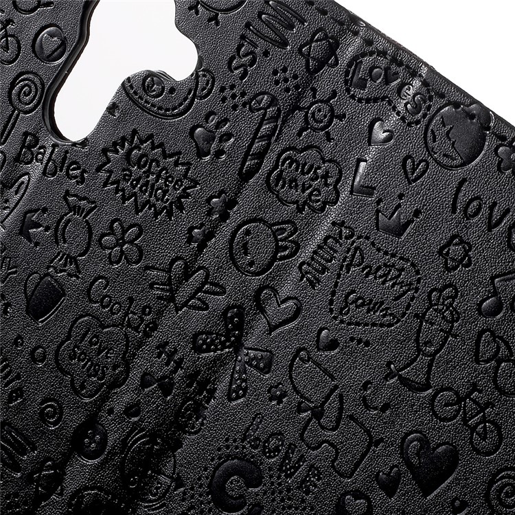 Cartoon Graffiti Leather Wallet Case for BlackBerry DTEK60 - Black-6