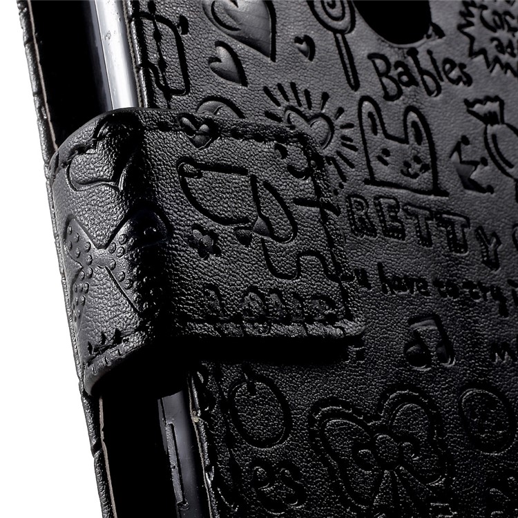 Cartoon Graffiti Leather Wallet Case for BlackBerry DTEK60 - Black-7