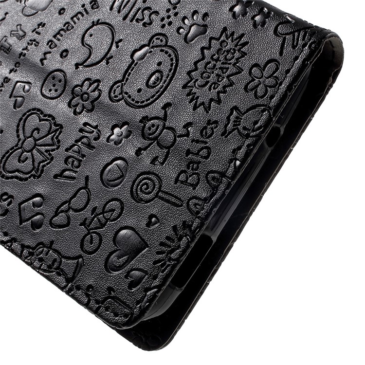 Cartoon Graffiti Leather Wallet Case for BlackBerry DTEK60 - Black-8