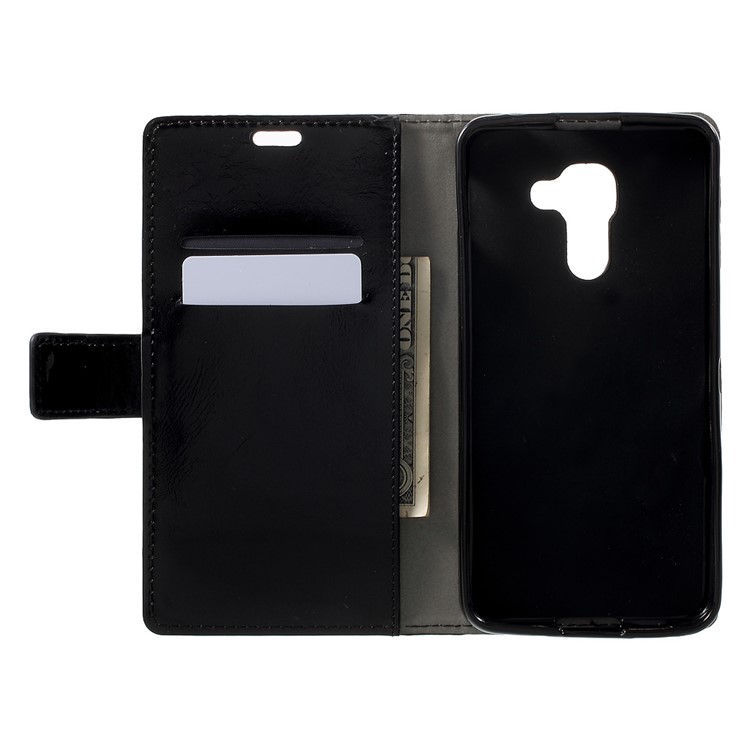 Crazy Horse Wallet Leather Stand Case for BlackBerry DTEK60 - Black-4