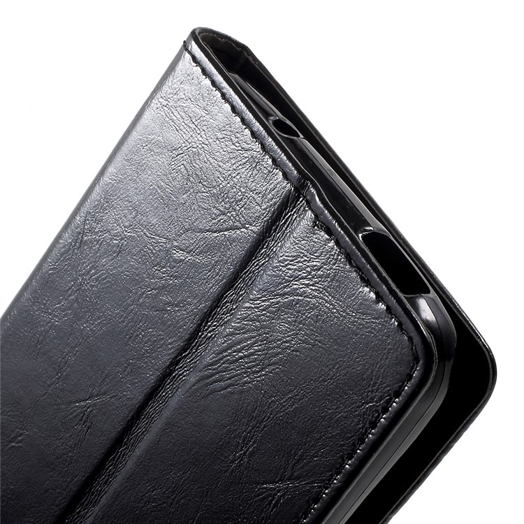 Crazy Horse Wallet Leather Stand Case for BlackBerry DTEK60 - Black-9