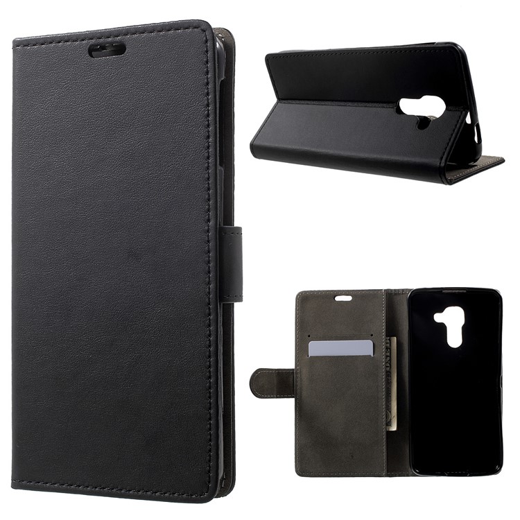 Wallet Stand Leather Phone Case for BlackBerry DTEK60 - Black-1