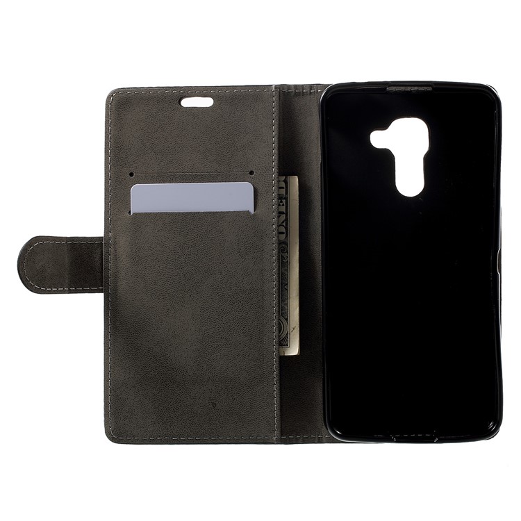 Wallet Stand Leather Phone Case for BlackBerry DTEK60 - Black-4