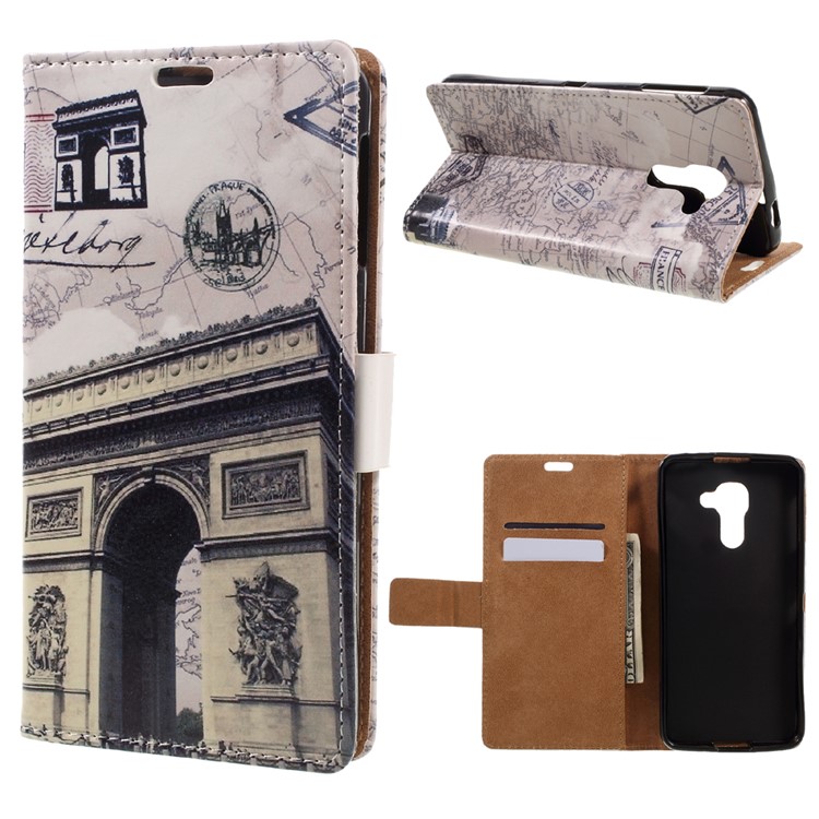 For BlackBerry DTEK60 Patterned Leather Wallet Phone Case - Triumphal Arch-1