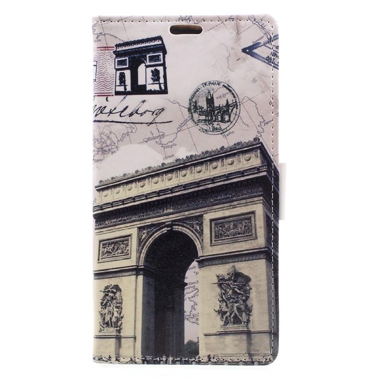 For BlackBerry DTEK60 Patterned Leather Wallet Phone Case - Triumphal Arch-3