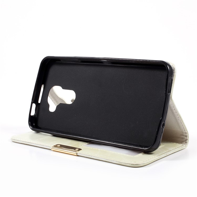 Marble Texture Stand Leather Wallet Cover for BlackBerry DTEK60 - Light Green-4