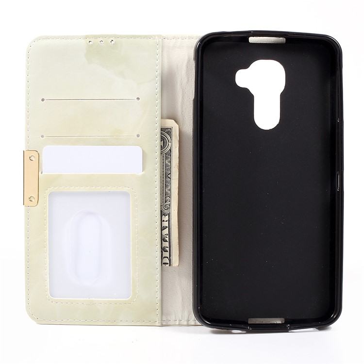 Marble Texture Stand Leather Wallet Cover for BlackBerry DTEK60 - Light Green-6