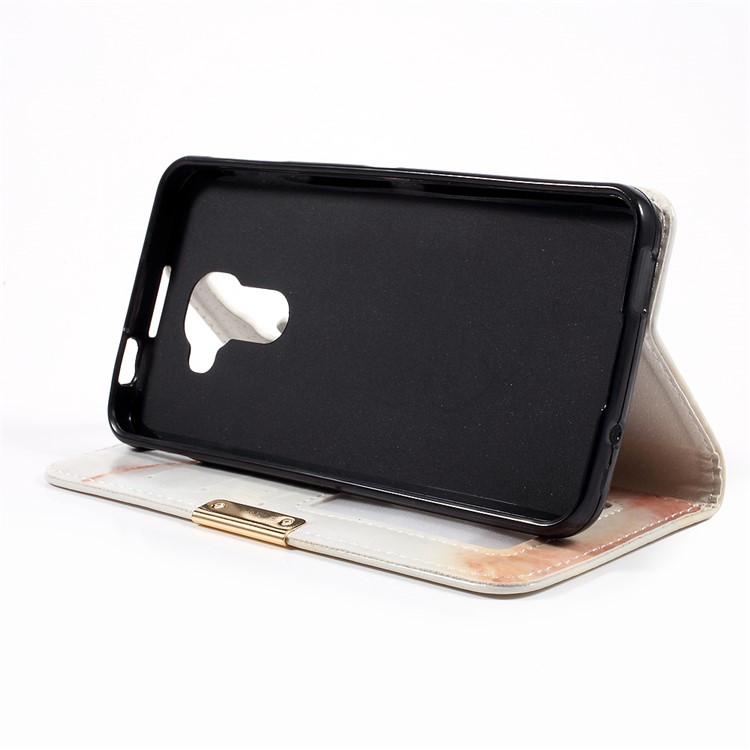 Marble Texture Wallet Leather Phone Case for BlackBerry DTEK60 - Brown-4