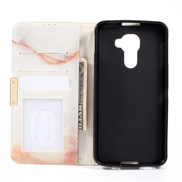 Marble Texture Wallet Leather Phone Case for BlackBerry DTEK60 - Brown-6