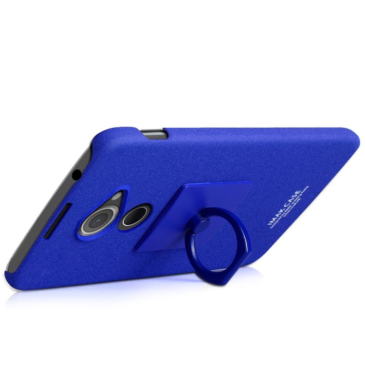 IMAK Ring Grip Stand Matte PC Phone Case for BlackBerry DTEK60 - Blue-3