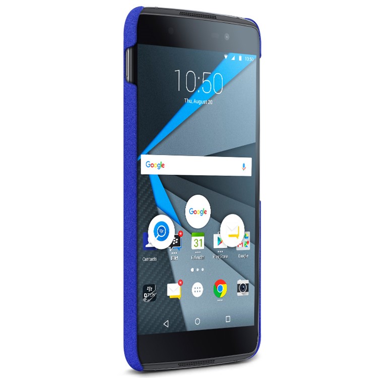 IMAK Ring Grip Stand Matte PC Phone Case for BlackBerry DTEK60 - Blue-4