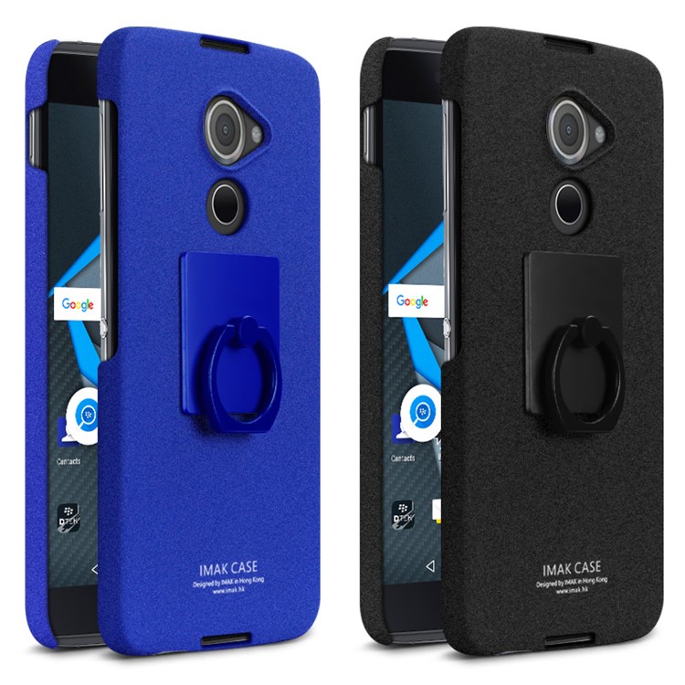 IMAK Ring Grip Stand Matte PC Phone Case for BlackBerry DTEK60 - Blue-8