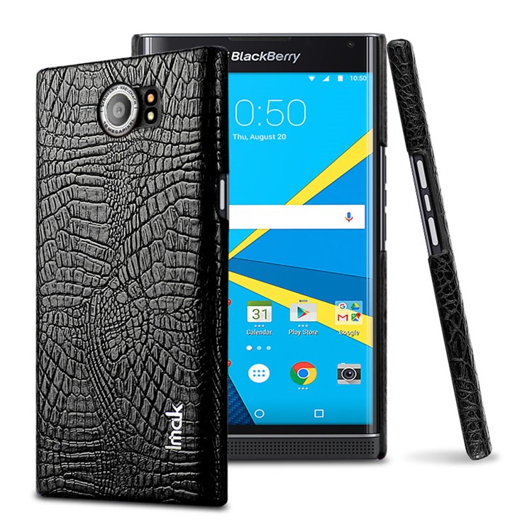 IMAK Ruiyi Series Crocodile Leather Coated PC Phone Case for BlackBerry Priv - Black-1