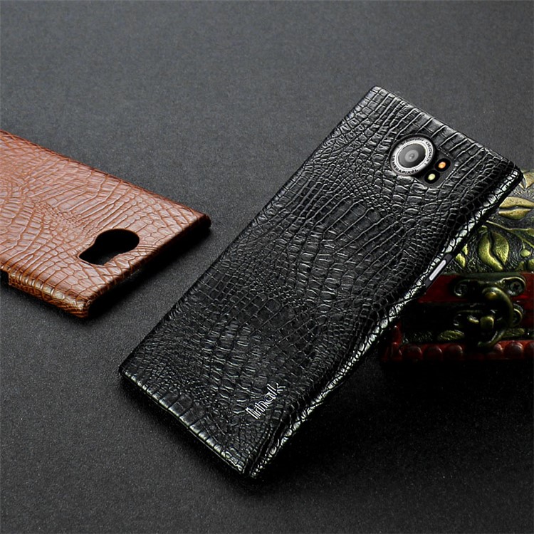 IMAK Ruiyi Series Crocodile Leather Coated PC Phone Case for BlackBerry Priv - Black-7