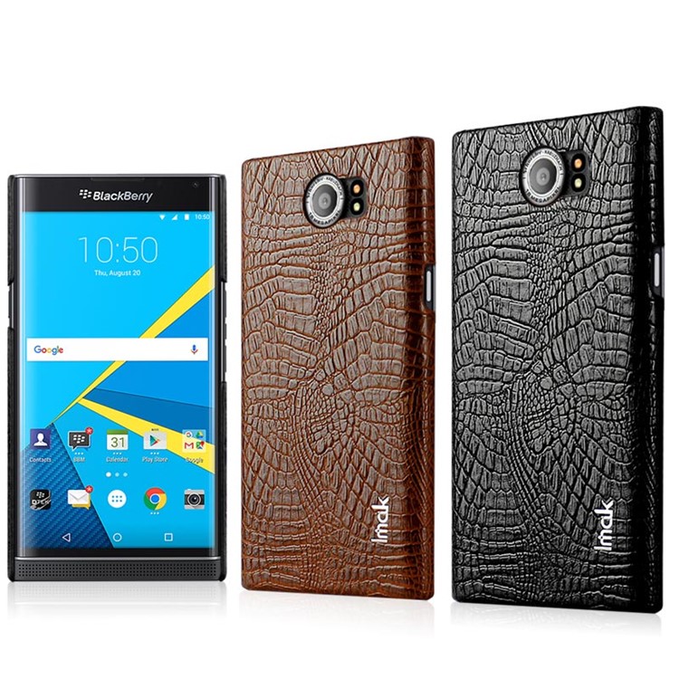 IMAK Ruiyi Series Crocodile Leather Coated PC Phone Case for BlackBerry Priv - Black-8