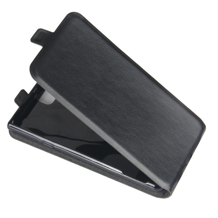 Crazy Horse Grain Vertical Flip Leather Phone Casing for BlackBerry Keyone - Black-4