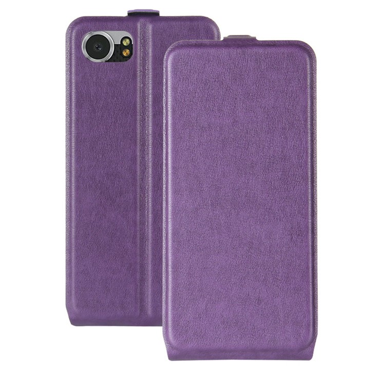 Crazy Horse Skin Vertical Flip Leather Shell Case for BlackBerry Keyone - Purple-1