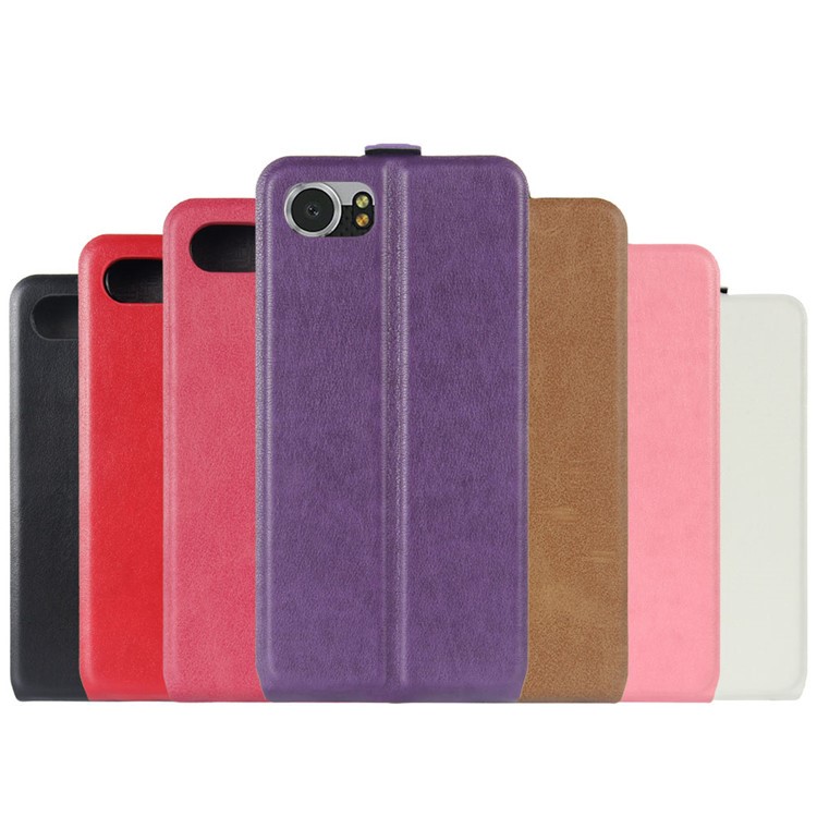 Crazy Horse Skin Vertical Flip Leather Shell Case for BlackBerry Keyone - Purple-6